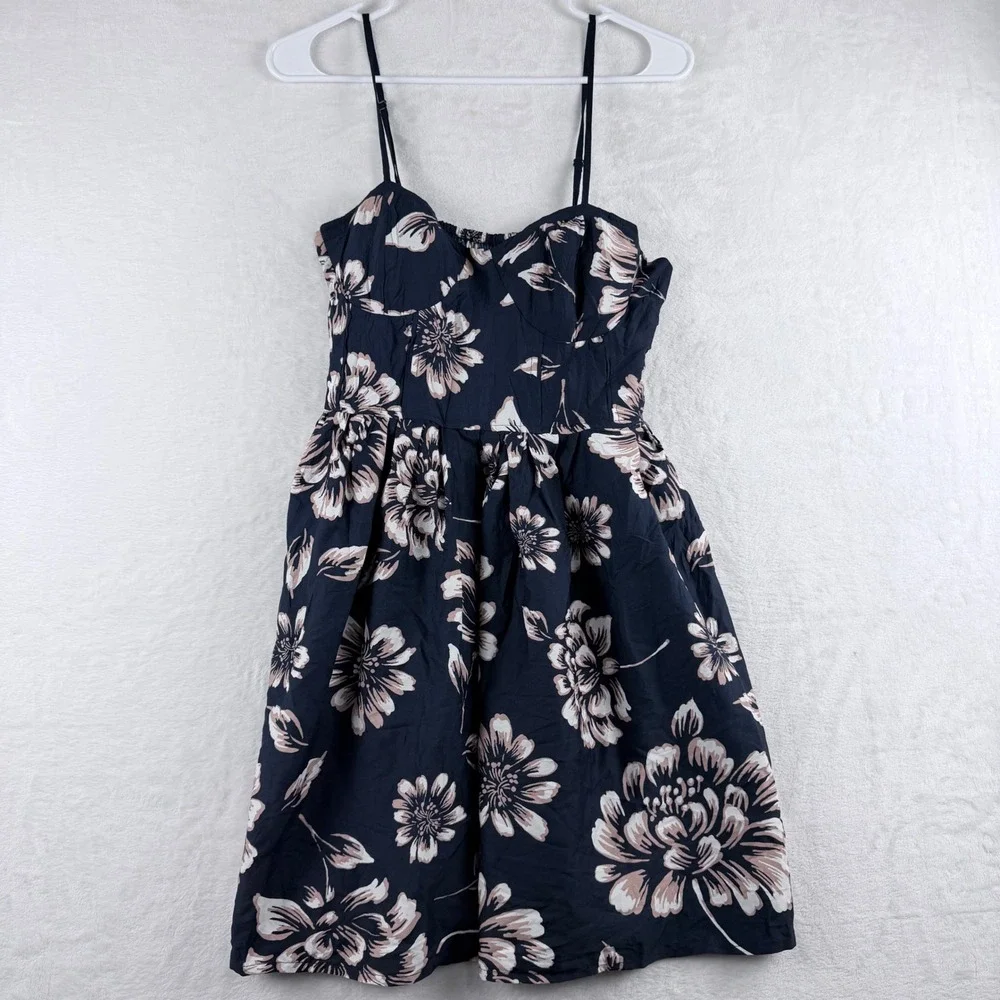 Band of Gypsies Floral Mini‎ Dress Navy Blue Bustier Style Size L